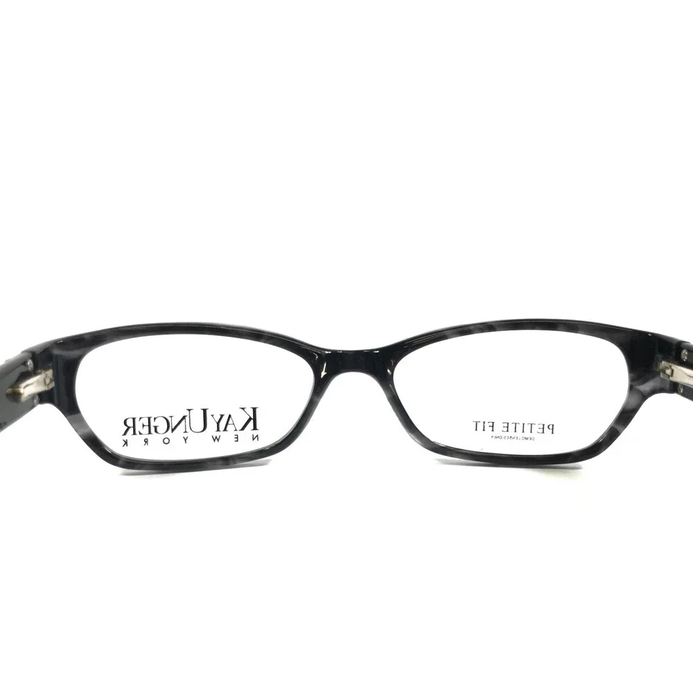 Kay Unger Eyeglasses Frames K147 BLK Shiny Black Cat Eye Full Rim 49-16-135
